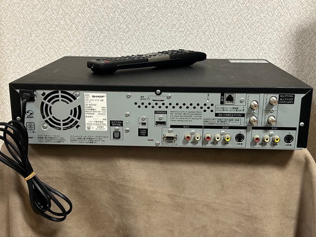 SHARP DV-ACV52 AQUOS VHS DVD HDD レコーダー