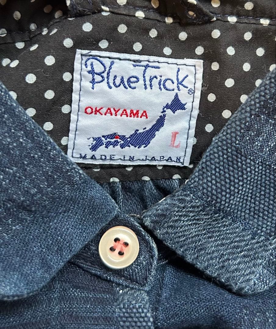 ブルートリック BLUE TRICK パッチワークショップコート L 岡山デニム