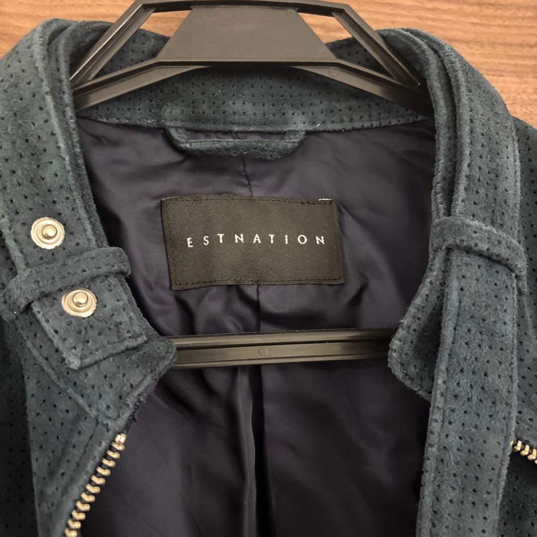 ESTNATION ダークブルー スエードジャケット