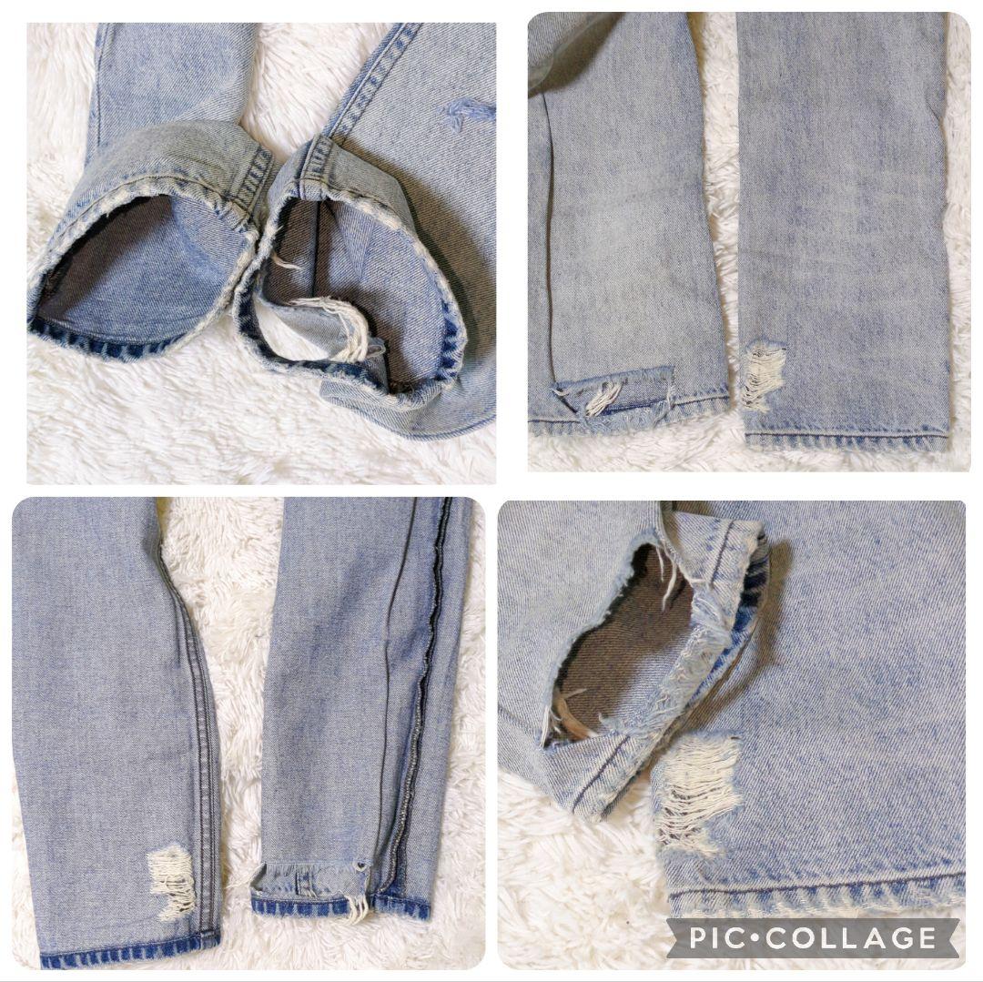 32サイズ KSUBI y2k クラッシュ デニムパンツ ジーンズ ブルー