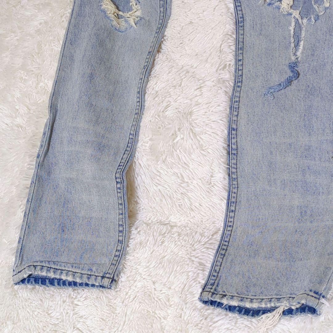 32サイズ KSUBI y2k クラッシュ デニムパンツ ジーンズ ブルー