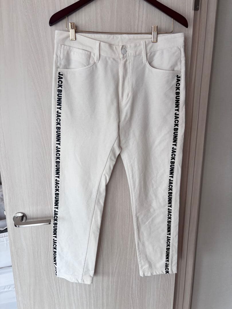 美品　JACK BUNNY ゴルフストレッチパンツ ホワイト サイズ5
