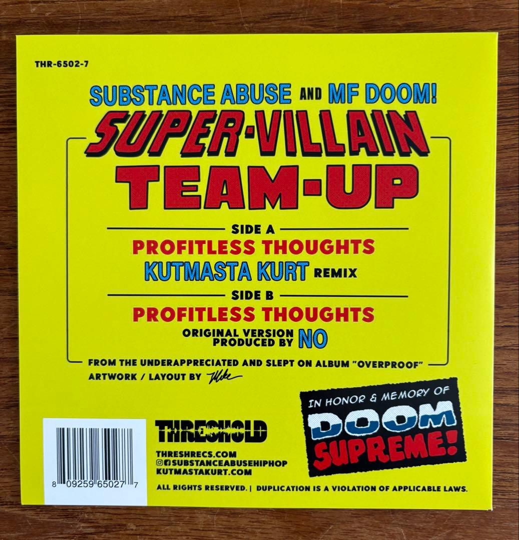 世界100枚限定 SUBSTANCE ABUSE & MF DOOM カラー7\"