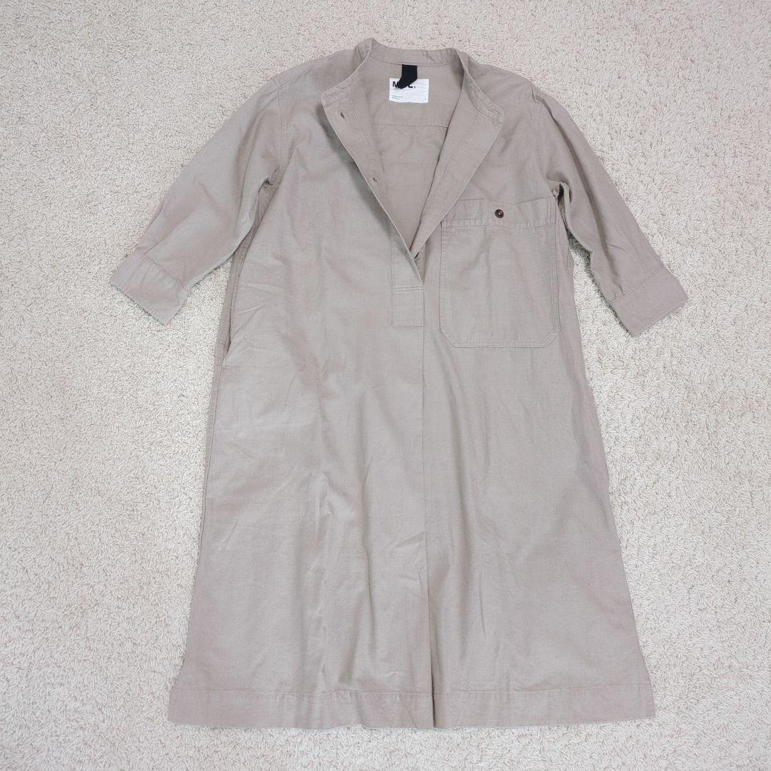 【美品】MHL WORN COTTON WOOL TWILL シャツワンピース