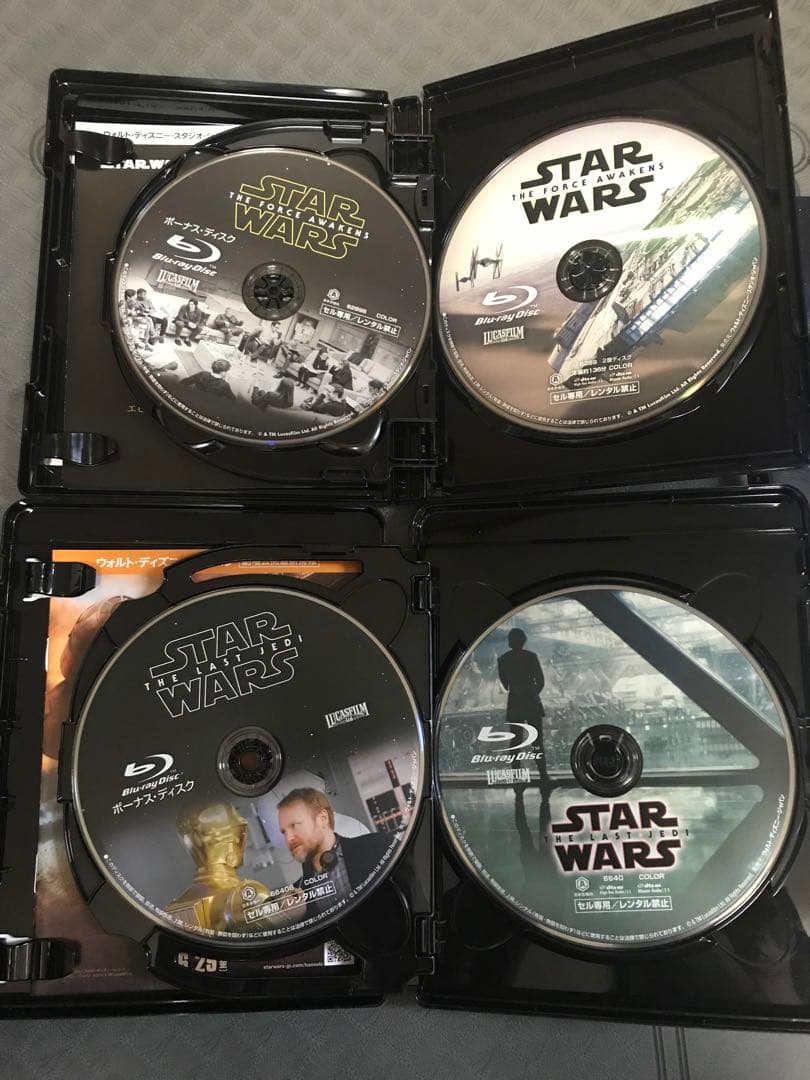 【美品】スターウォーズ　EP7.8.9 ３作品　Blu-ray 純正ケース