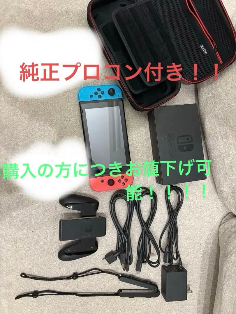 Nintendo Switch 青/赤 本体 充実付属品プロコン&ケース付き