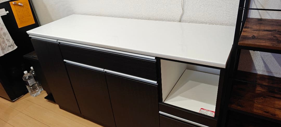 カップボード ダークブラウン 幅149.7cm×奥行55cm×高さ85cm
