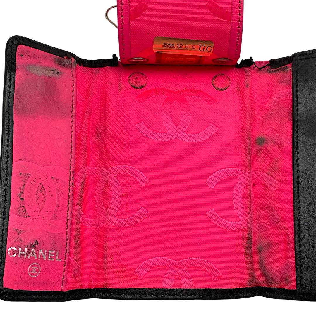 CHANEL シャネル　キーケース　6連　ブラック　黒　カンボンライン