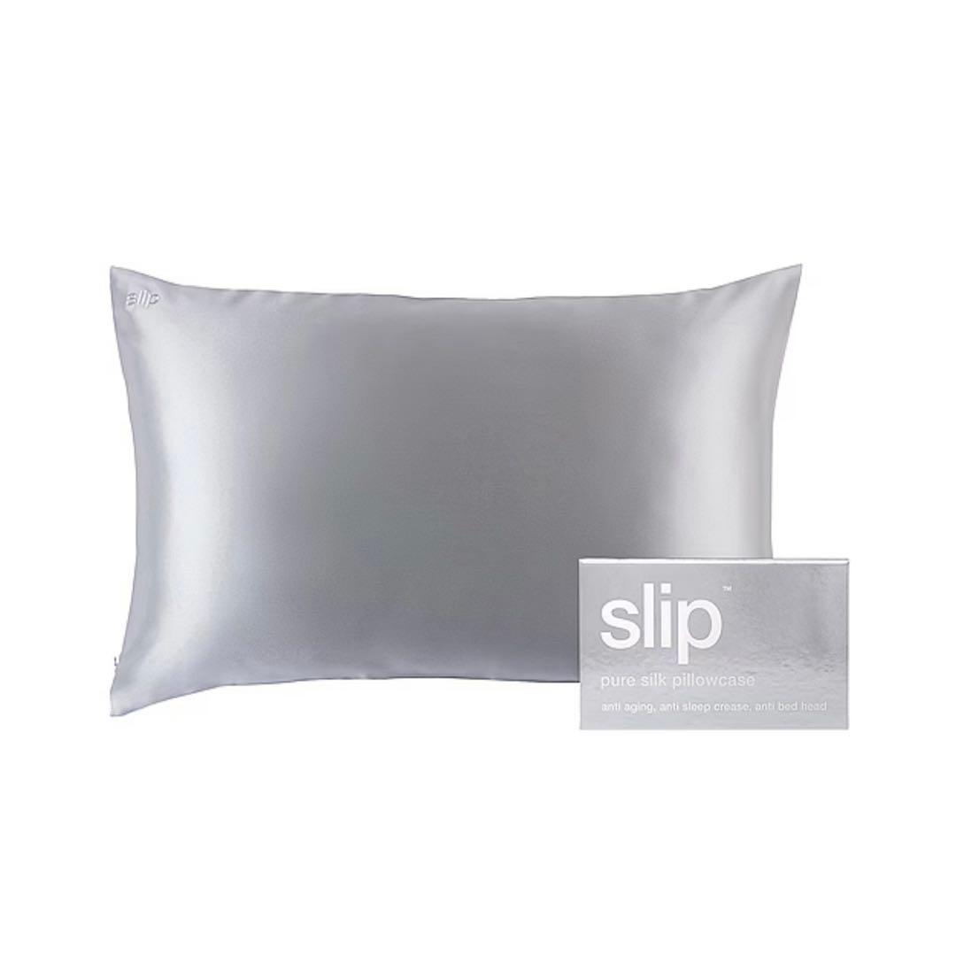 slip pure silk pillowcase silver シルク枕ケース