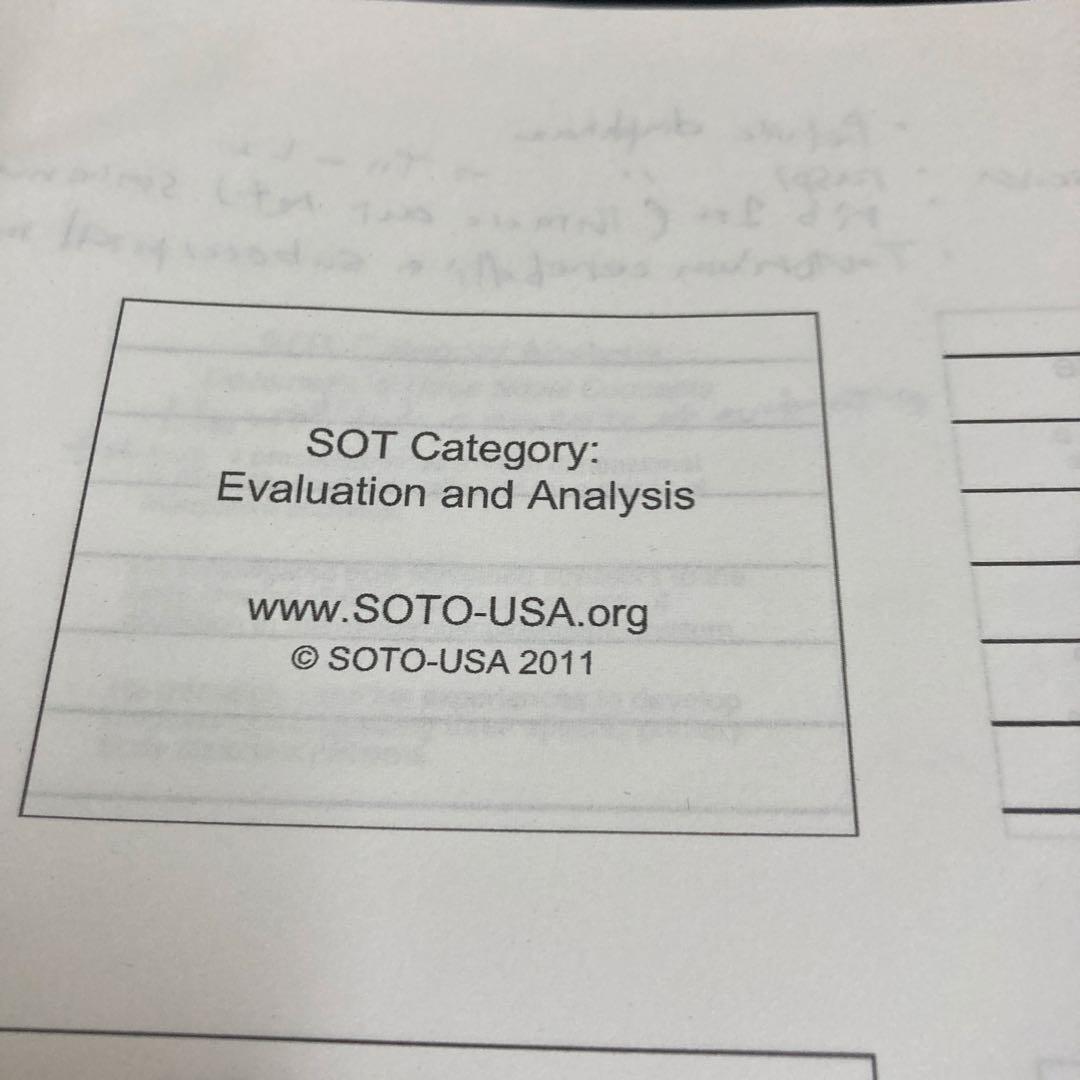 SOT評価と分析のための教育資料！カイロ！整体！頭蓋仙骨療法！英語テキスト