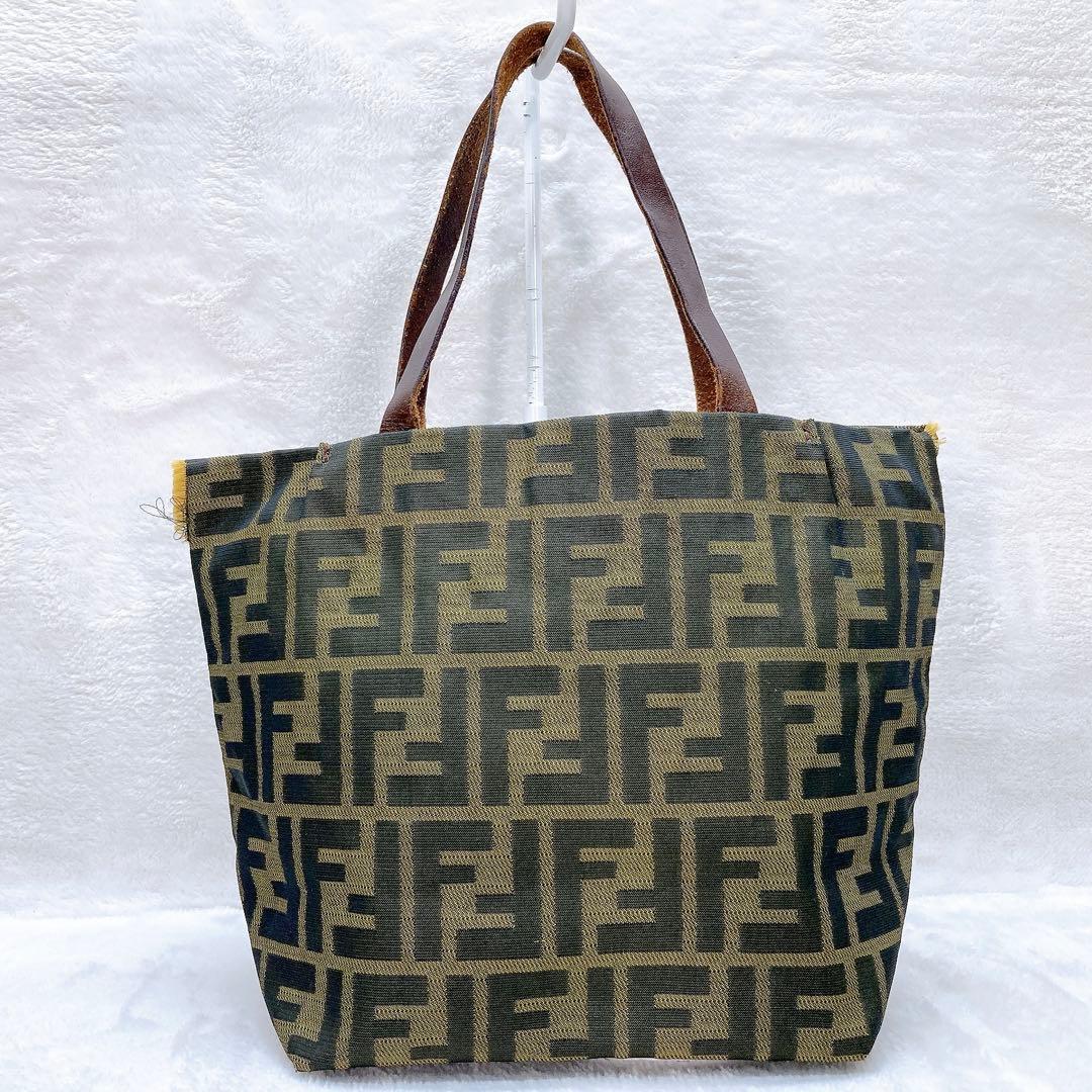 ✨良品✨FENDI フェンディ ハンドバッグ ズッカ柄 キャンバス レザー 総柄