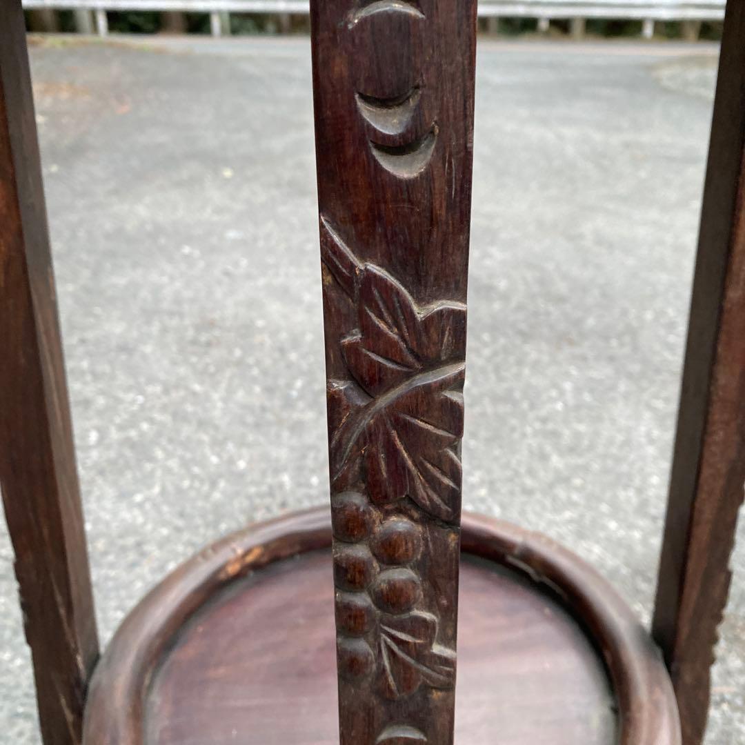 唐木　香炉台 盆栽 花台 飾り棚 和風 木製　高さ91.5cm