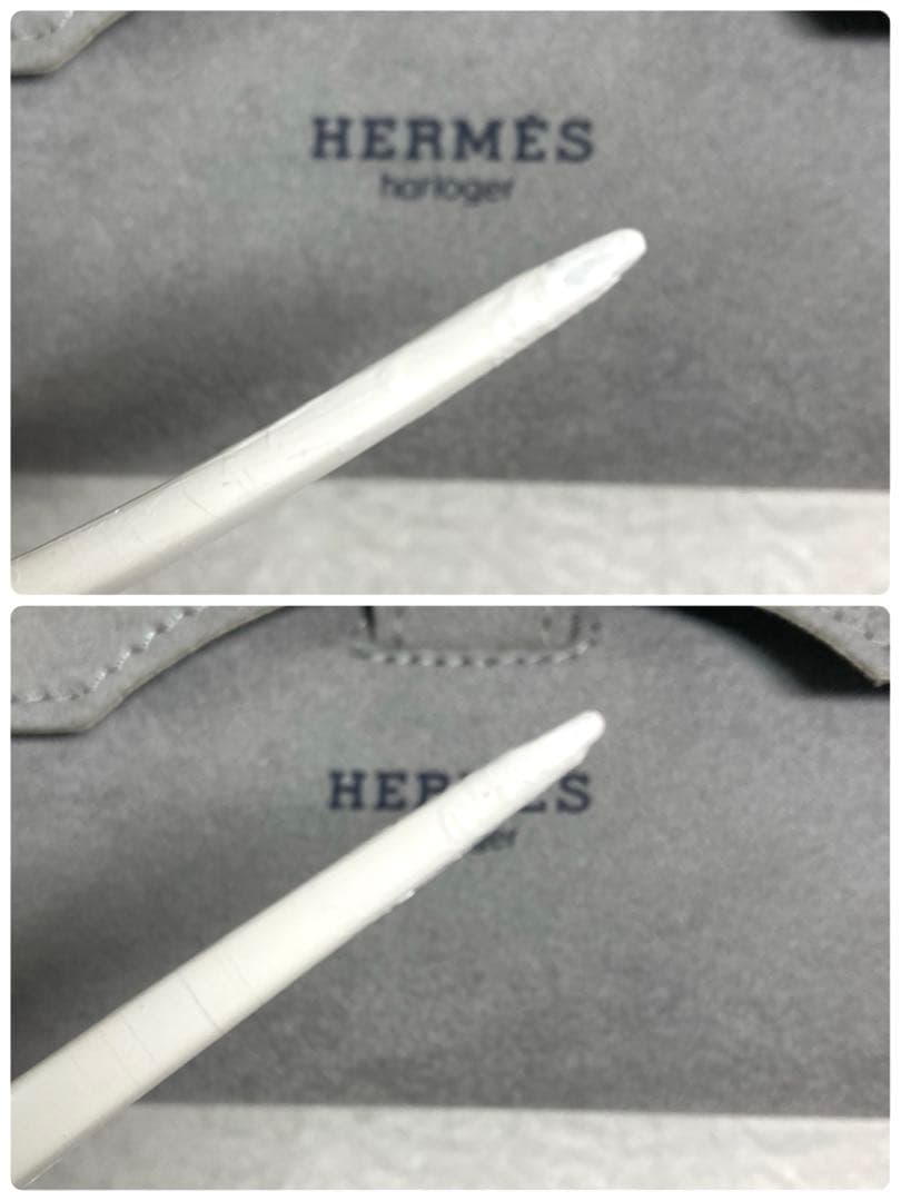 HERMES エルメス かんざし ヘアアクセサリー ホワイト 箱付き