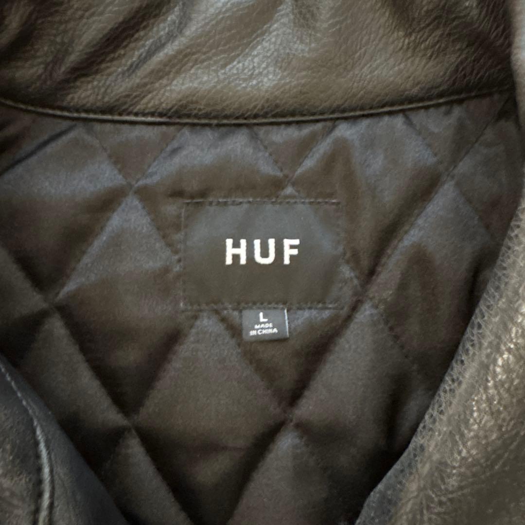 HUF（ハフ）フェイクレザージャケット（L）