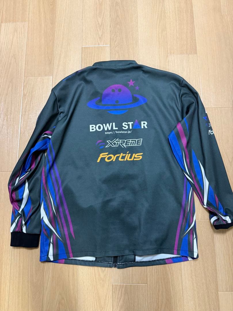BOWL STAR Fortius 長袖シャツ グレー・紫　ボウリング
