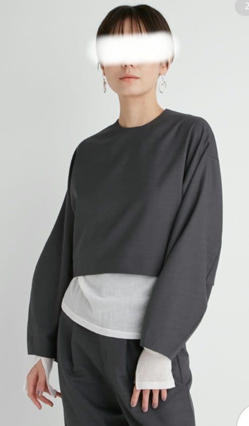 emmi atelier　金子綾コラボ ケープ付きブラウス