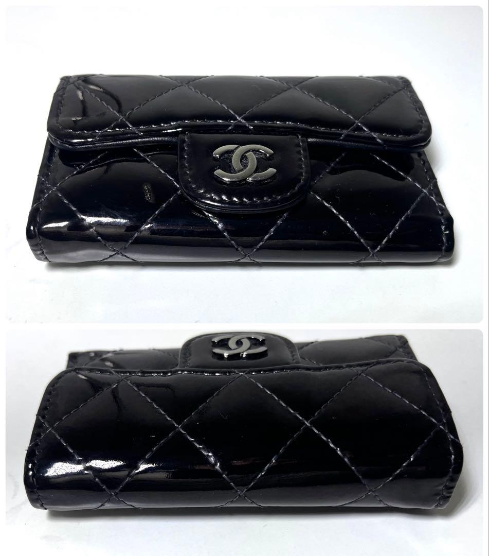 CHANEL マトラッセ　エナメル　キーケース　6連　シルバー金具