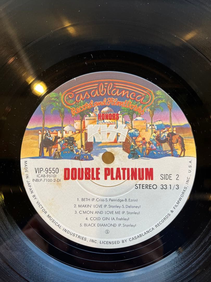 KISS DOUBLE PLATINUM LP ポスター 歌詞カード付