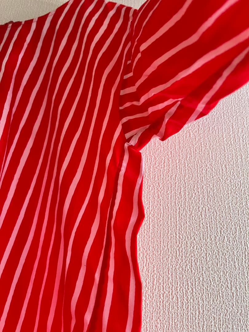✨美品✨marimekko ピッコロ長袖チュニックシャツ38 赤・白