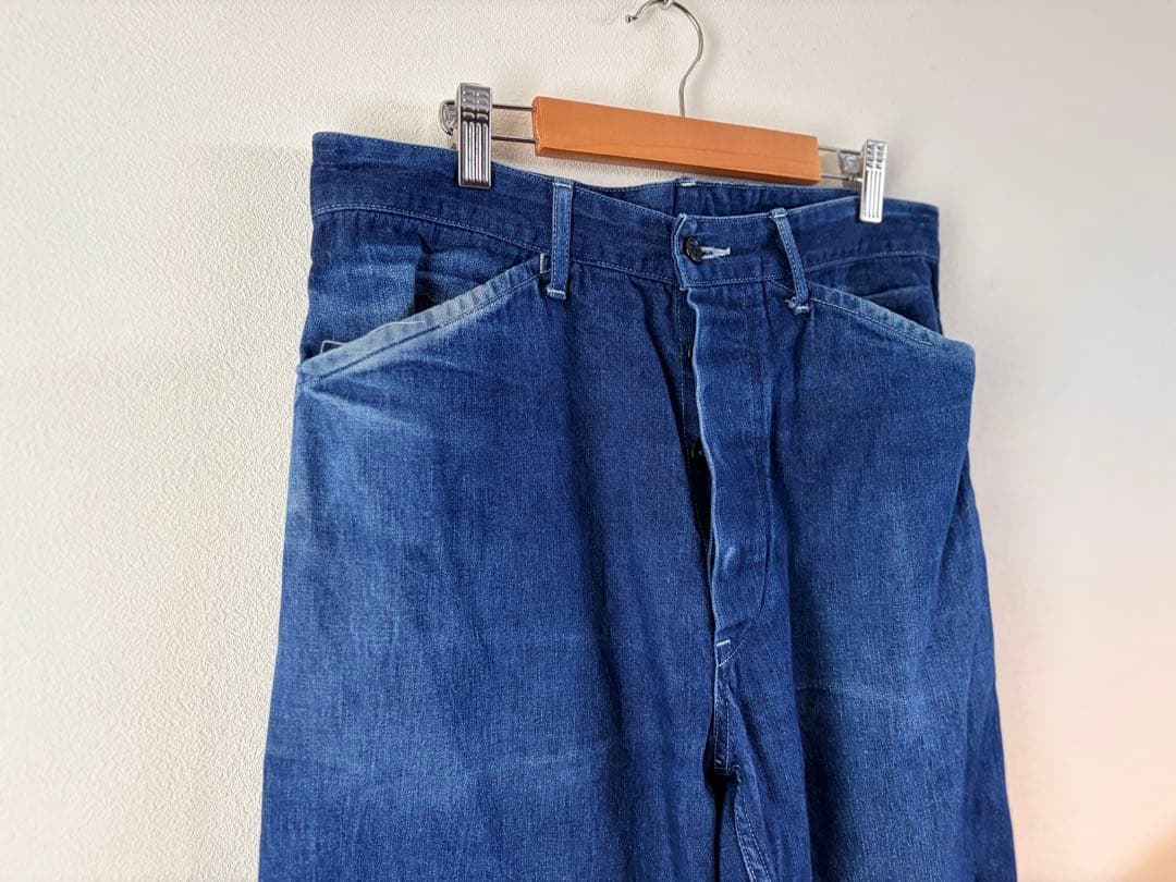 COMOLI デニムワイドパンツ 日本製 100%コットン 　ストレートパンツ
