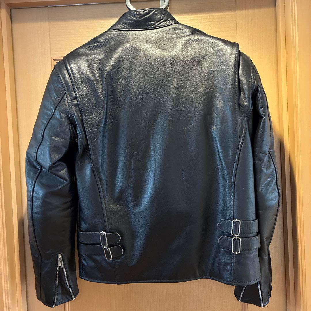 ［美品］HORN WORKS 本革 レザージャケット ブラックYKKファスナー