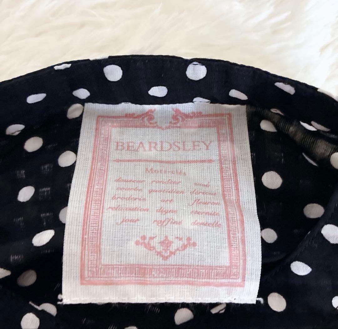 極美品 ビアズリー BEARDSLEY ドットギャザーワンピース　ロング