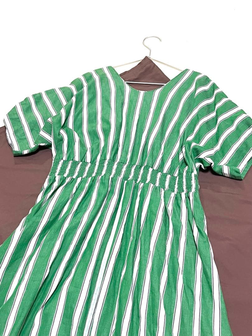 ヌキテパ　Cotton Voile Stripe Waist Gather