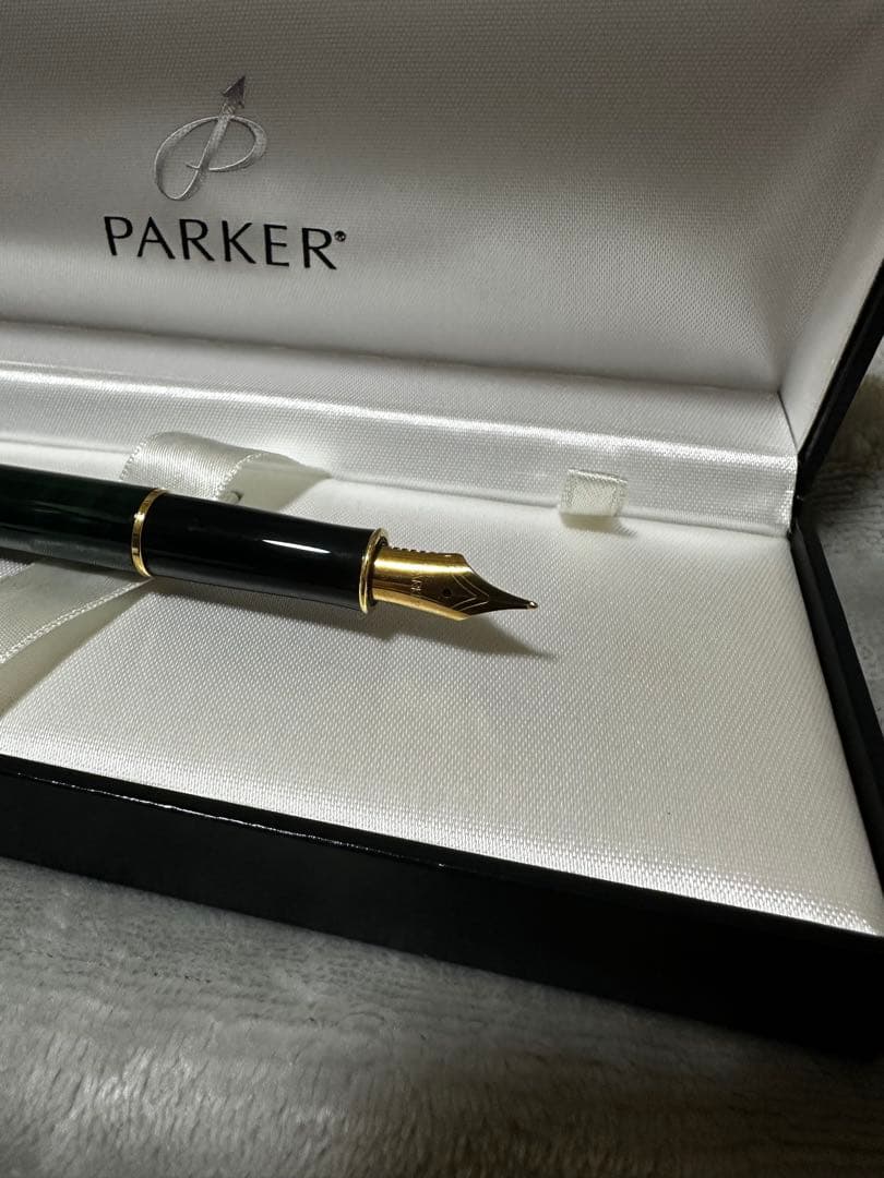 Parker 万年筆 黒 緑 コンバーター付き