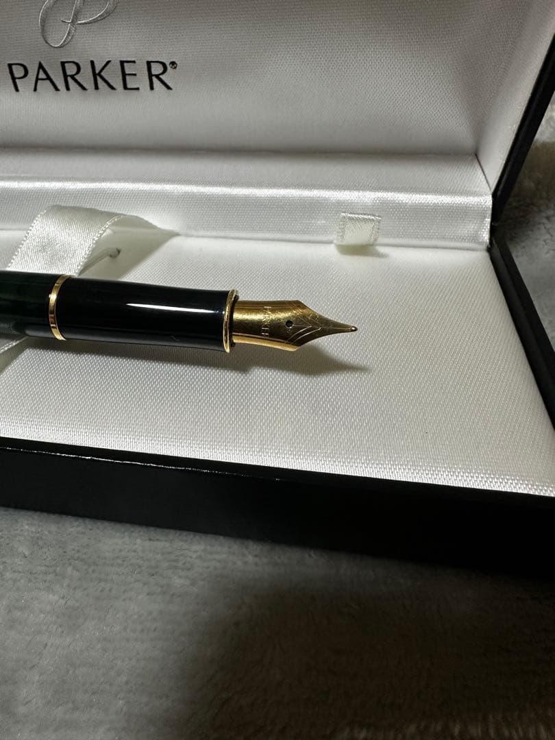 Parker 万年筆 黒 緑 コンバーター付き