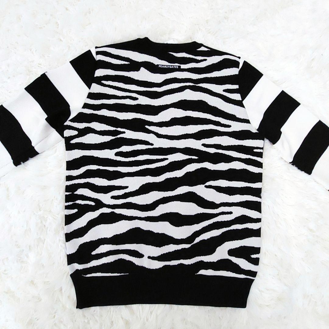 【新品】PEARLY GATES ゴルフセーター ボーダー　白×紺　ウール混