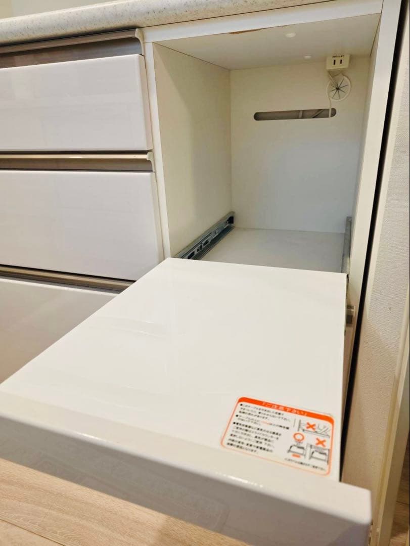 【美品】ニトリ キッチンボード アルミナ2 100cm幅 ホワイト 食器棚