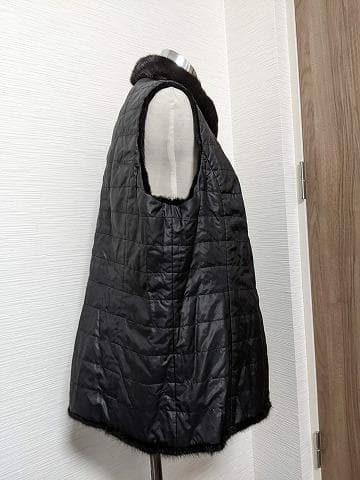 A961　ミンク　毛皮　リバーシブル　ベスト　ジレ　ライナー　リアルファー