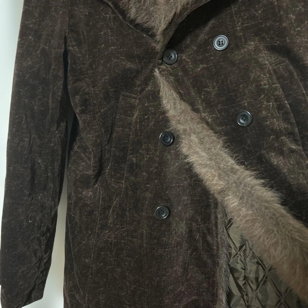 ファー付きブラウンハーフコート　ヴィンテージ美品