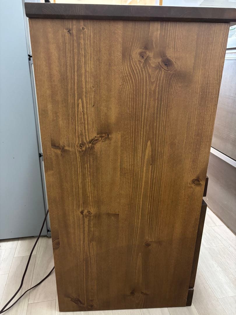 木製キッチンカウンター 収納付き