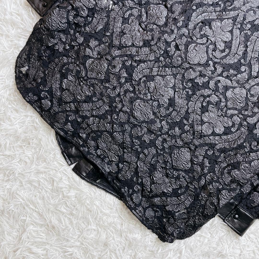 美品✨ AMERI FAKE LEATHER EMBROIDERY SHIRT