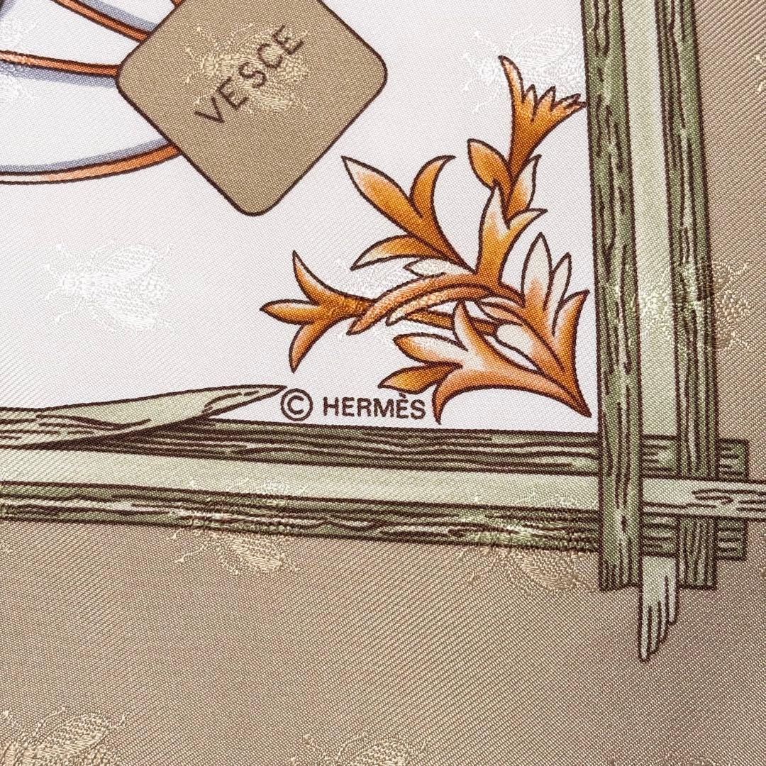 HERMES エルメス カレ90 ガヴァルニー 圏谷の押し花 スカーフ シルク
