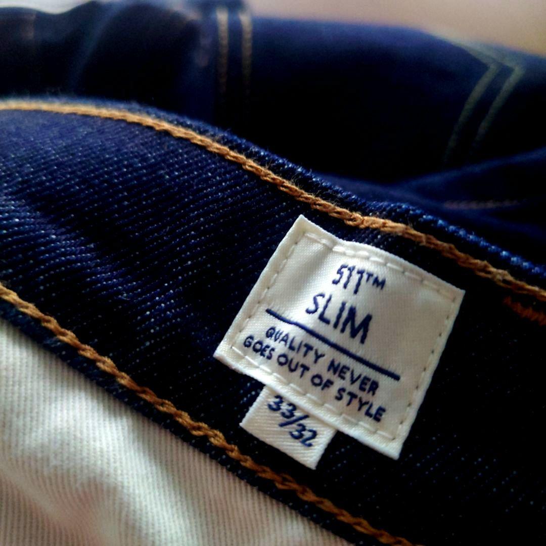 極美品 ■日本製■ Levi's 511 カタカナ青タブ 赤耳デニム 33㌅