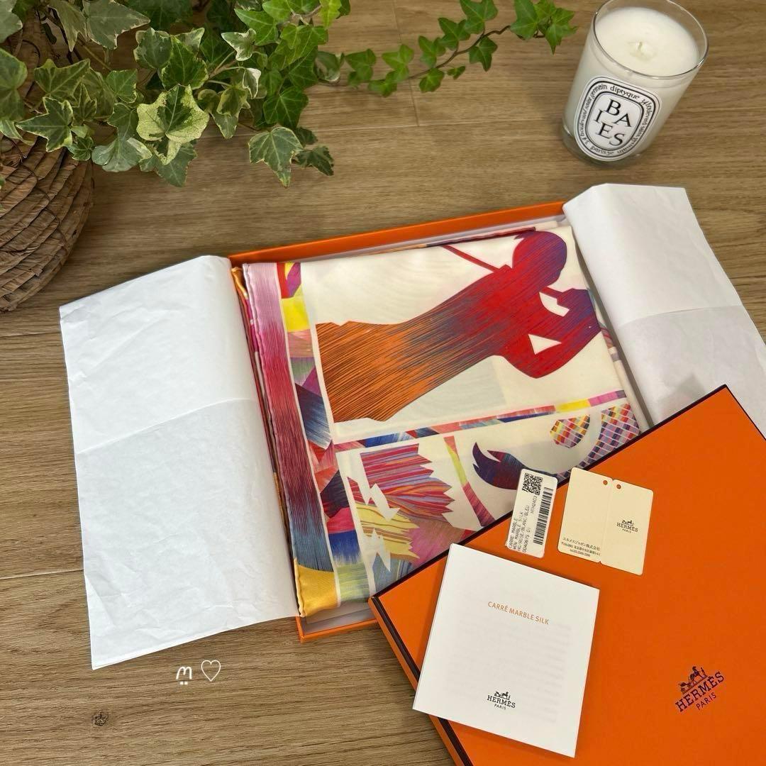 HERMES　エルメス　カレ90　マーブルシルクWOW　シルクスカーフ