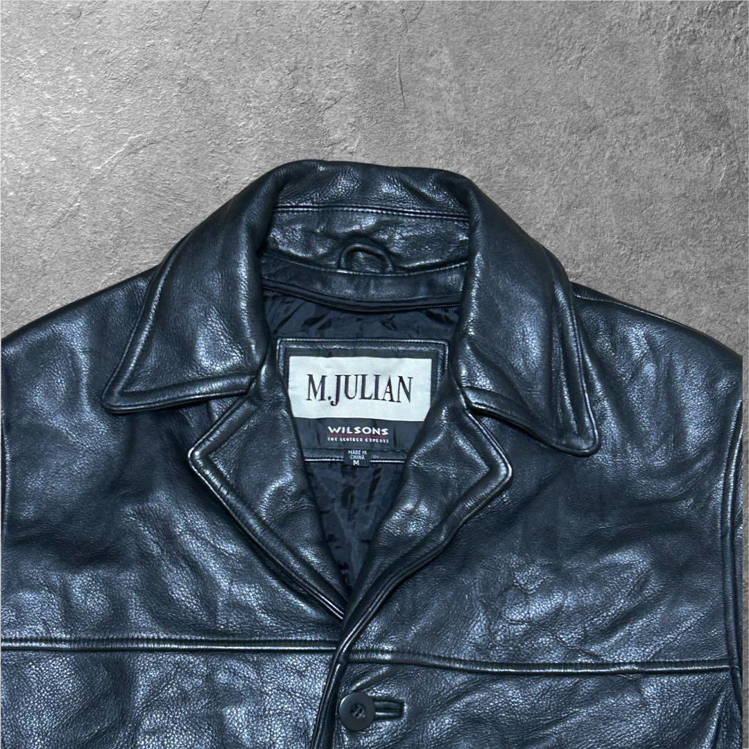 \" 90s \" WILSONS LEATHER 本革 カーコート シボ革 古着