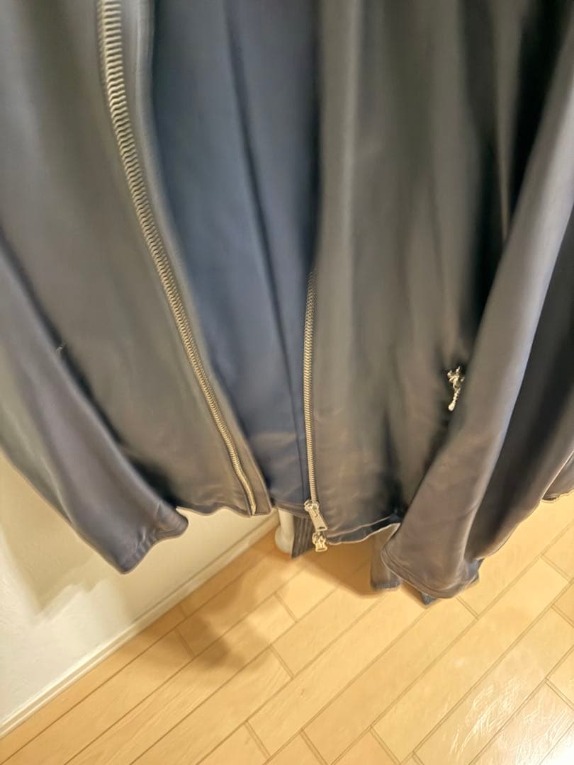 BEAMS シングルライダースジャケット XL ダークブルー