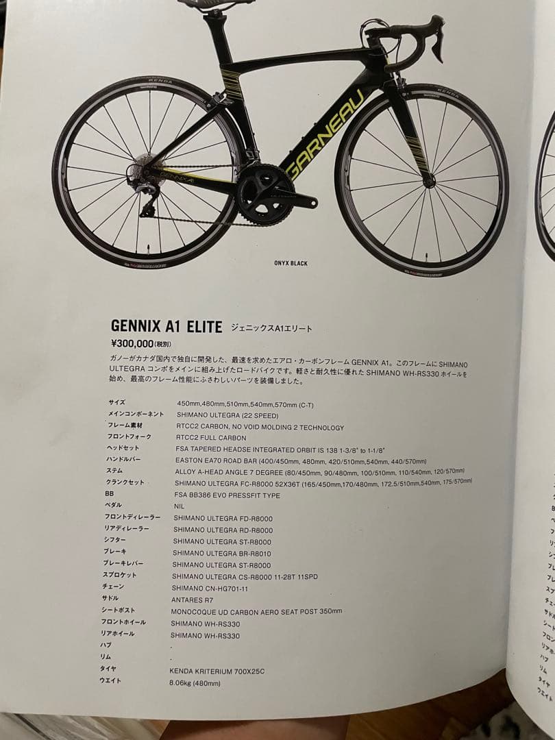 ロードバイクGARNEAU GENNIX A1 フレームセット ホイール込み