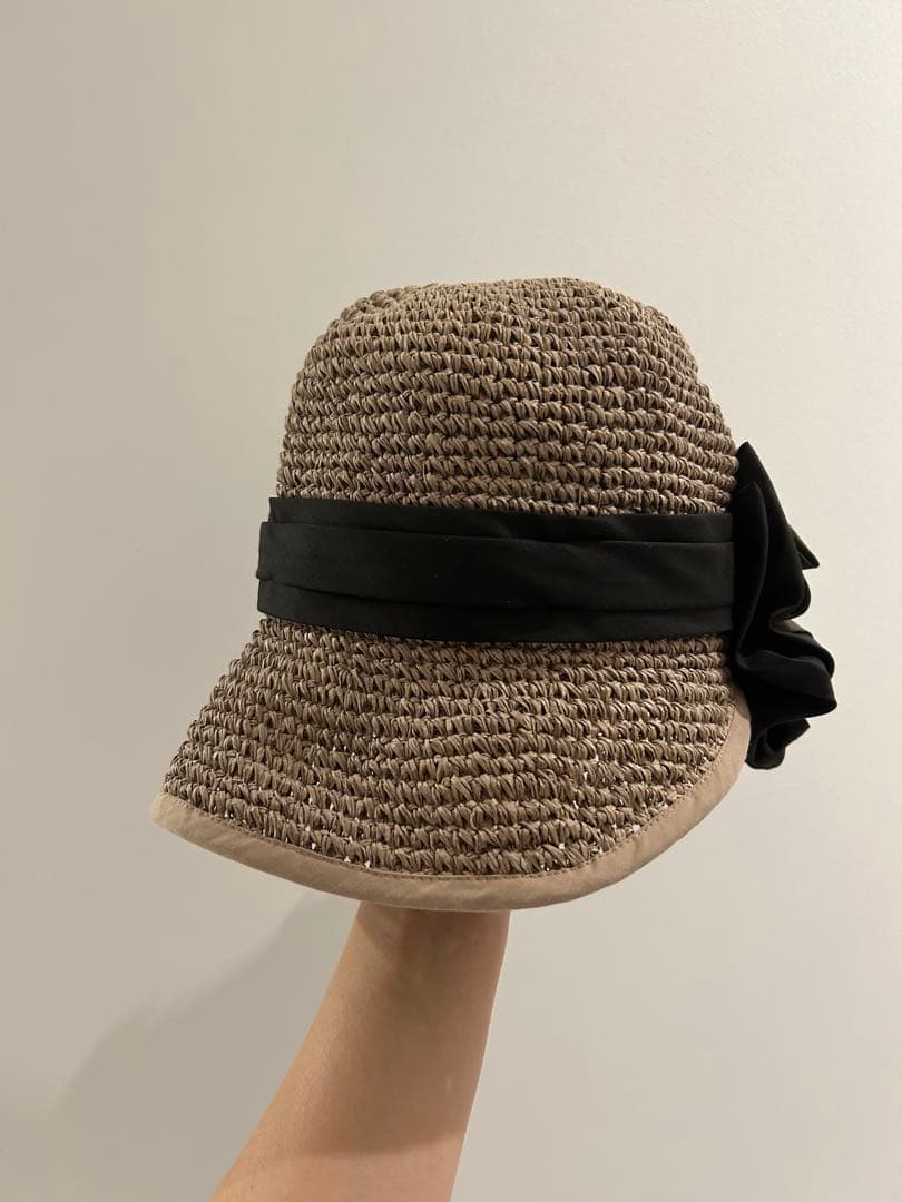 donoban リボンクロッシュハット　グレー