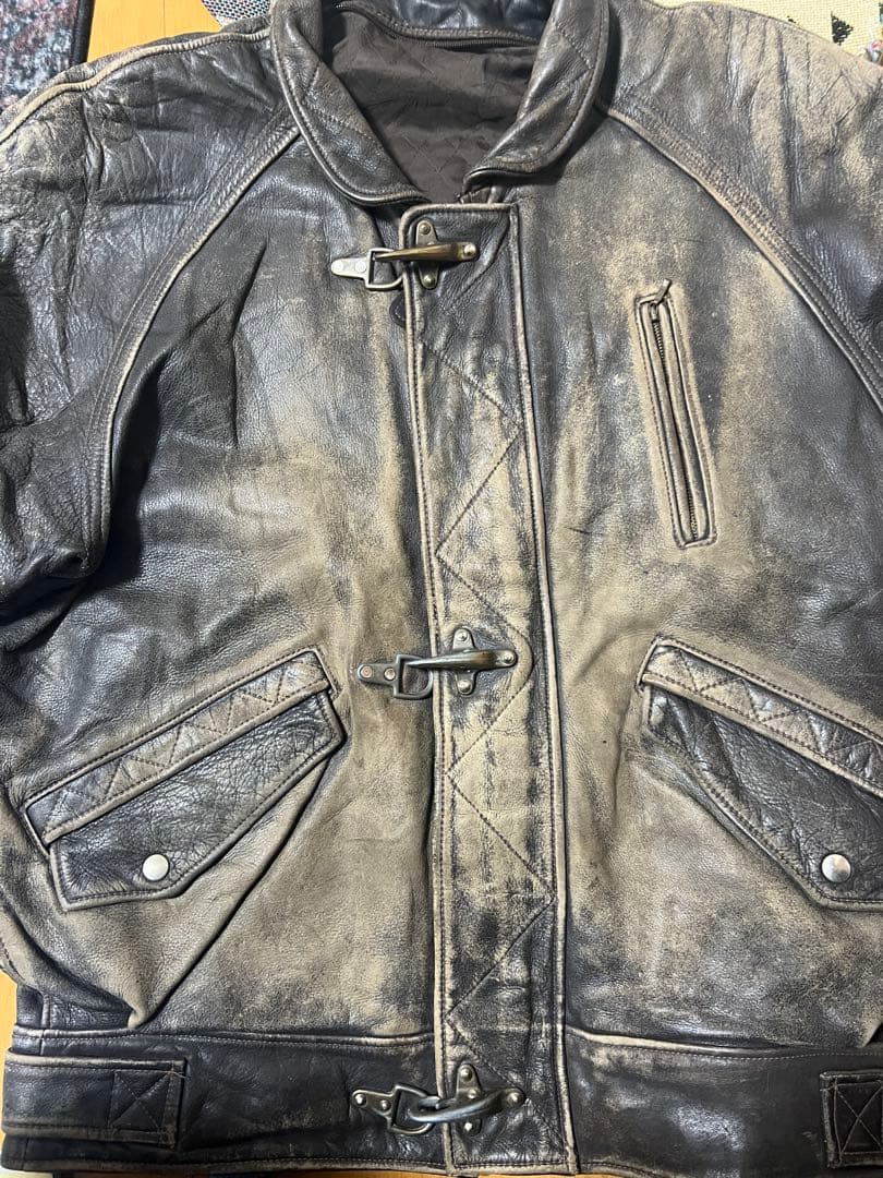 ビンテージ　ファイヤーマンレザージャケット　レザージャケット　本革　XL