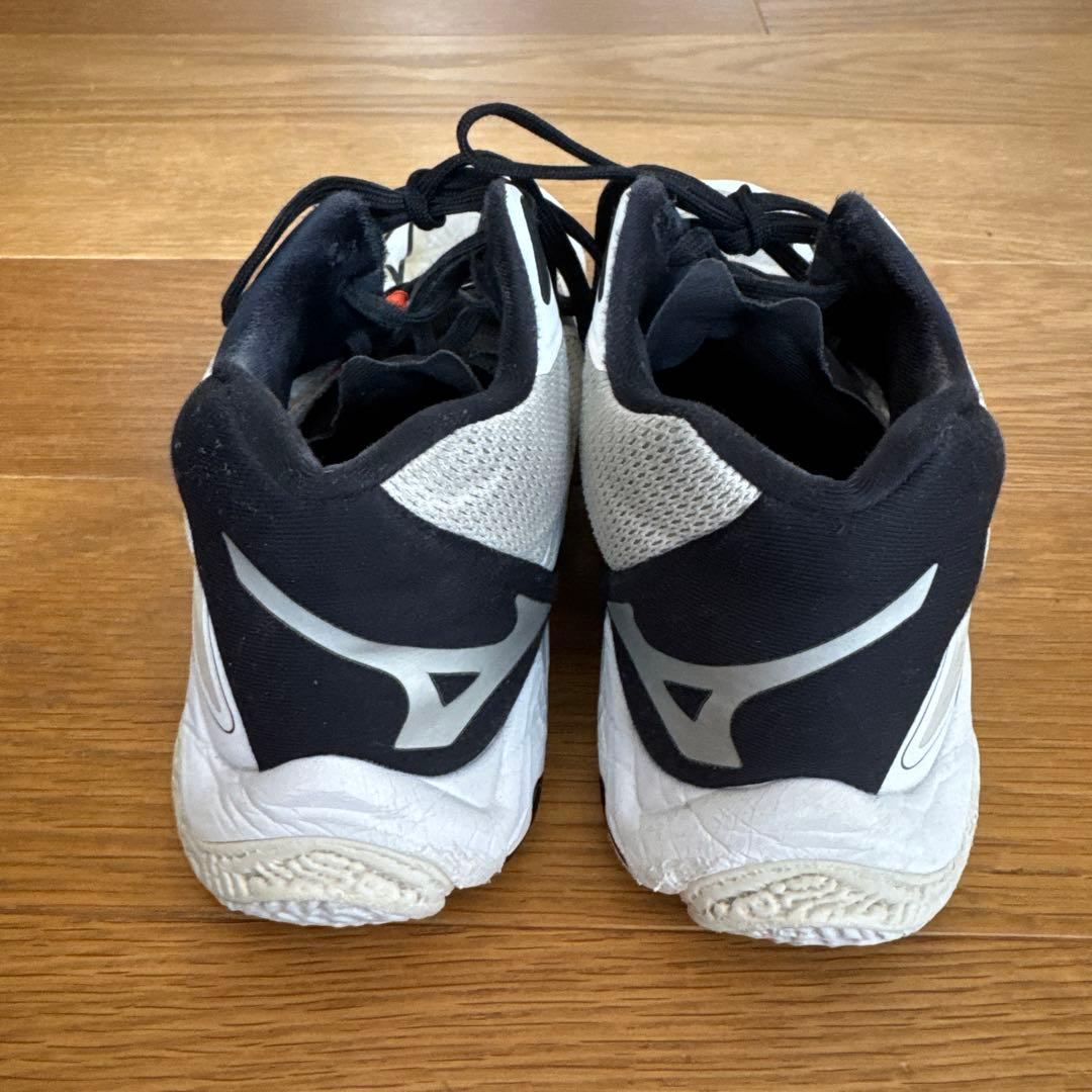Mizuno バレーボールシューズ ホワイト/ブラック/オレンジ　25cm