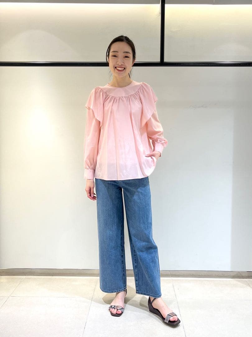 24SS セオリーリュクス　ラッフルデザイン　ロングスリーブブラウス
