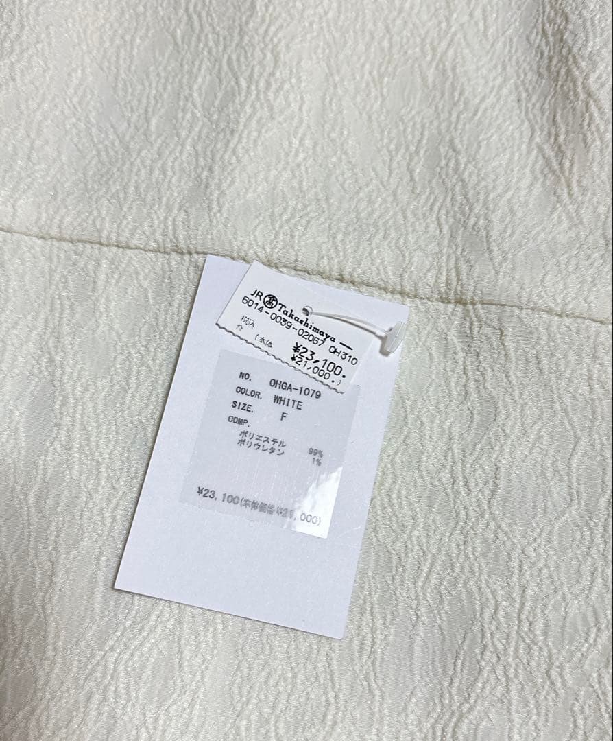 OHGA FLOAT BLOUSE フロートブラウス ジャガード　ホワイト