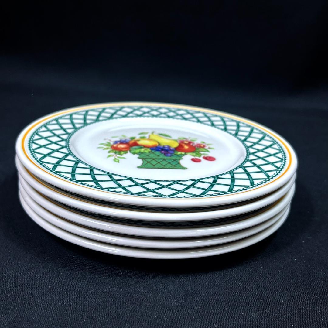 Villeroy&Boch　バスケット　16cm ケーキ皿5枚　 銘々皿　美品