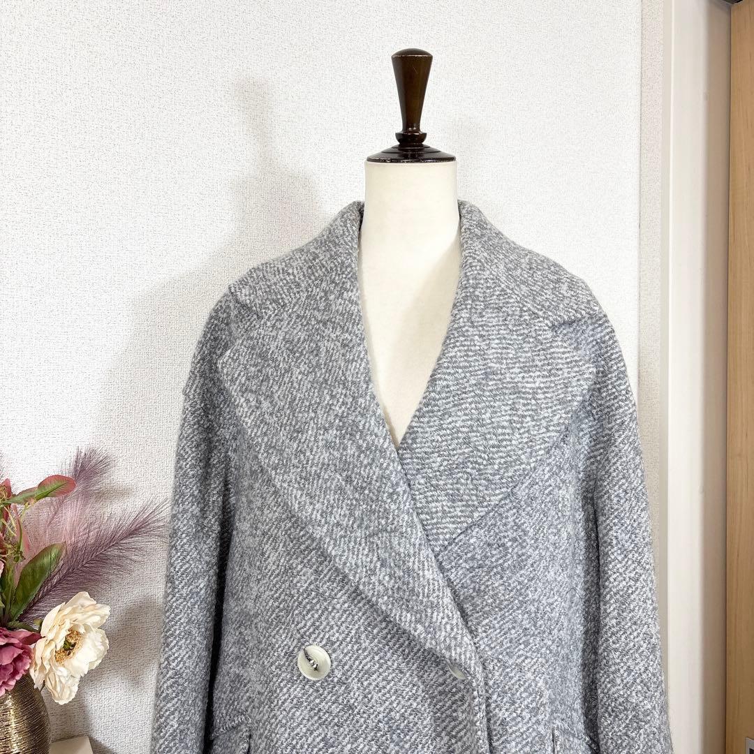 PLST★　プラステ　ツイードハーフコート　グレー　Lサイズ　新品　大人上品