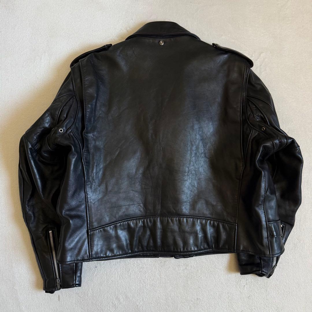 Schott 618 ダブルライダースジャケット ブラック 48