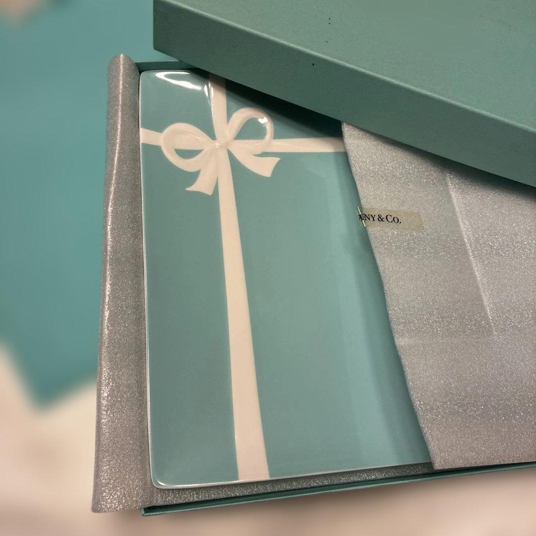 Tiffany ブルーボックスプレート　未使用品　大皿　角皿
